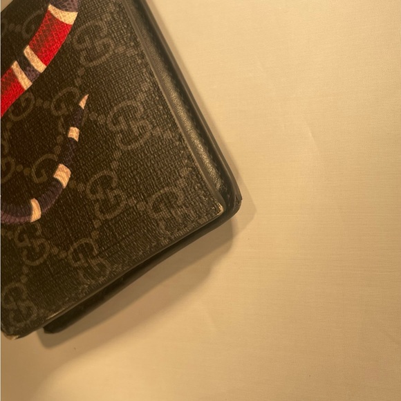 Gucci Kingsnake Print GG Supreme Wallet, Black, GG Canvas with controllato card - Picture 7 of 10